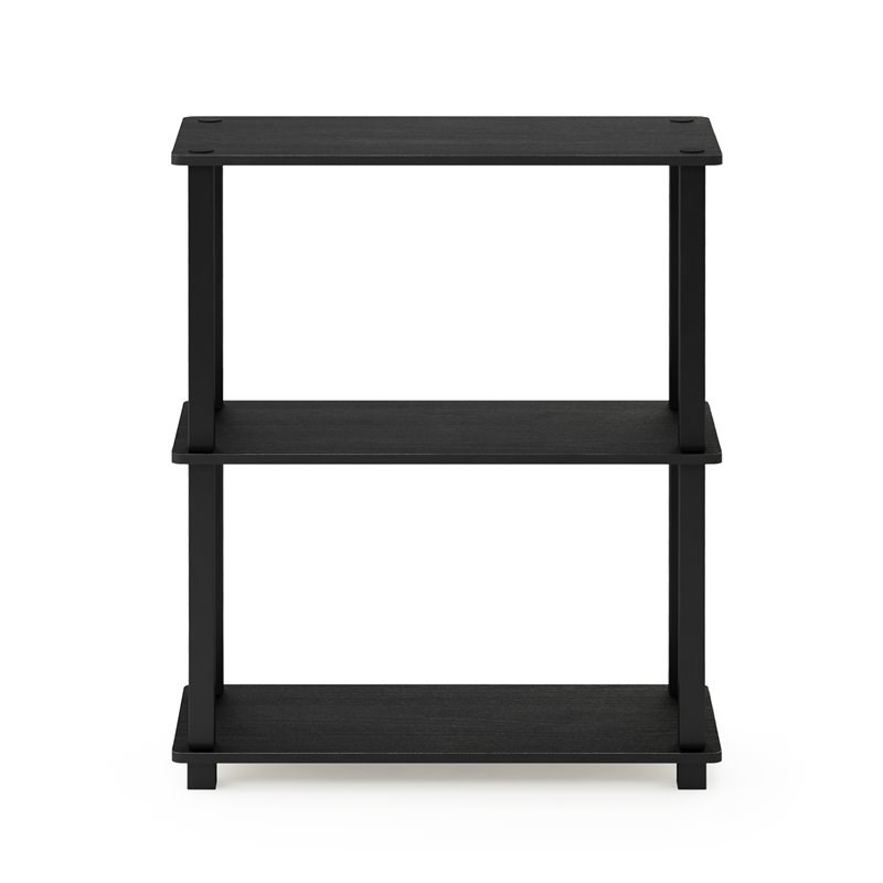 Furinno TURN-S-TUBE Wood 3-Tier Compact Shelf Display Rack in Americano Black