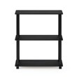 Furinno TURN-S-TUBE Wood 3-Tier Compact Shelf Display Rack in Americano Black