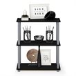 Furinno TURN-S-TUBE Wood 3-Tier Compact Shelf Display Rack in Black/Gray
