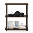 Furinno TURN-S-TUBE Wood 3-Tier Compact Shelf Display Rack in Walnut/Brown