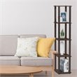 Furinno TURN-S-TUBE Wood 5-Tier Corner Rack Display Shelf in Walnut/Brown