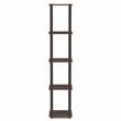 Furinno TURN-S-TUBE Wood 5-Tier Corner Rack Display Shelf in Walnut/Brown