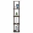 Furinno TURN-S-TUBE Wood 5-Tier Corner Rack Display Shelf in Walnut/Brown