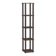 Furinno TURN-S-TUBE Wood 5-Tier Corner Rack Display Shelf in Walnut/Brown