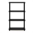 Furinno TURN-S-TUBE Wood 4-Tier Shelf Display Rack in Americano Black