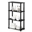 Furinno TURN-S-TUBE Wood 4-Tier Shelf Display Rack in Americano Black
