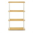 Furinno TURN-S-TUBE Wood 4-Tier Multipurpose Shelf Display Rack in Beech/Natural