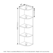 Furinno PASIR 4-Tier Corner Open Shelf Bookcase in French Oak