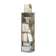 Furinno PASIR 4-Tier Corner Open Shelf Bookcase in French Oak