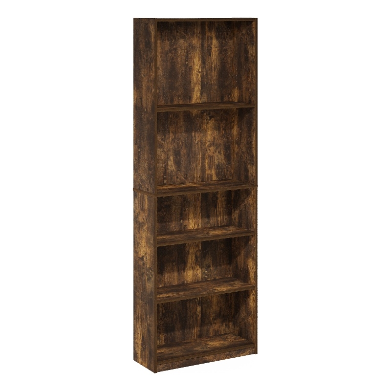 Furinno JAYA Simply Home AdJUSTable Shelf Bookcase in 5-Tier in Amber Pine