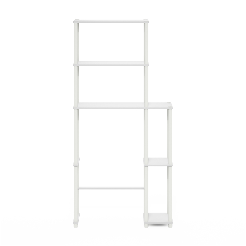 Furinno TURN-N-TUBE Toilet Space Saver with 5 Shelves in White/White