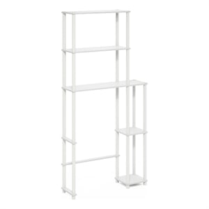 Furinno TURN-N-TUBE Toilet Space Saver with 5 Shelves in White/White