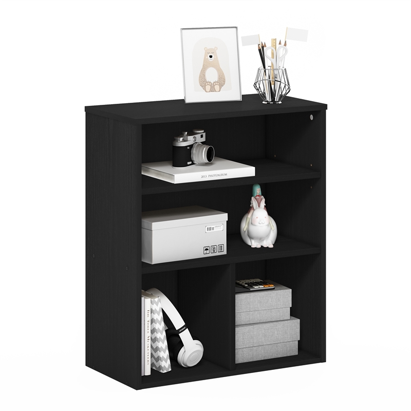 Furinno PASIR 3 Tier Display Bookcase in Black Oak