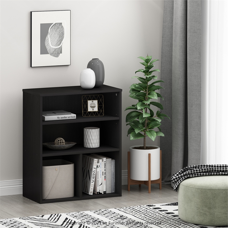 Furinno PASIR 3 Tier Display Bookcase in Black Oak