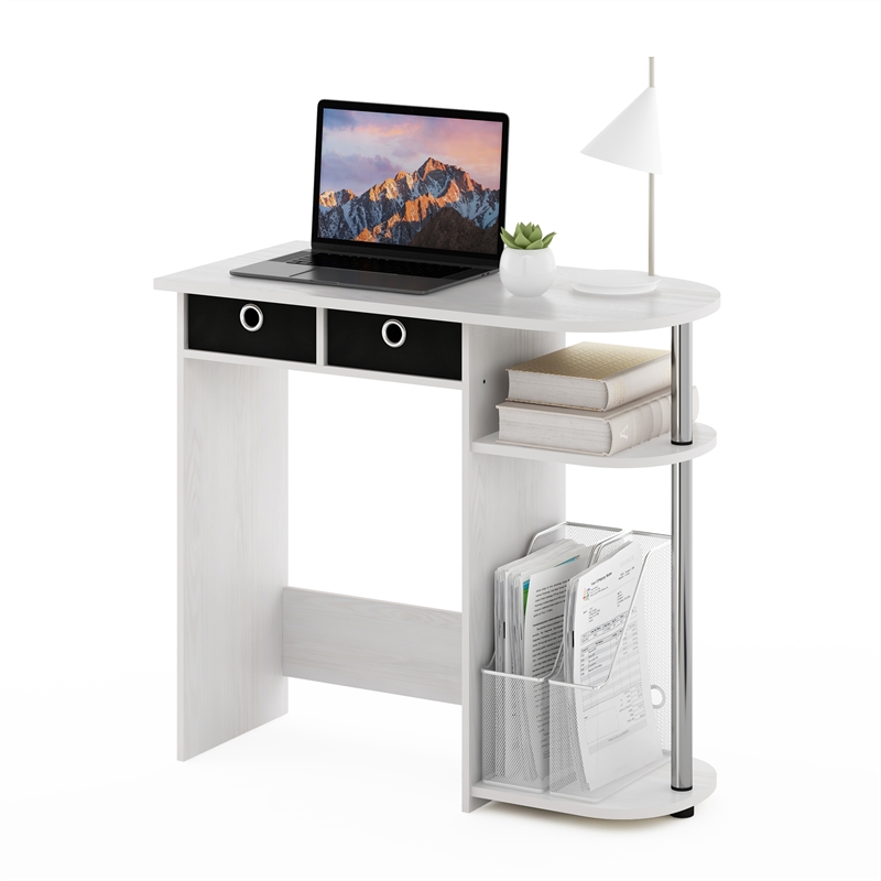 Furinno Go Green Home Laptop Notebook Computer Desk/Table in White Oak/Chrome