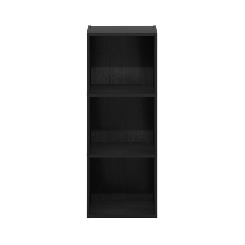Furinno PASIR 3-Tier No Tool Assembly Open Shelf Bookcase in Blackwood