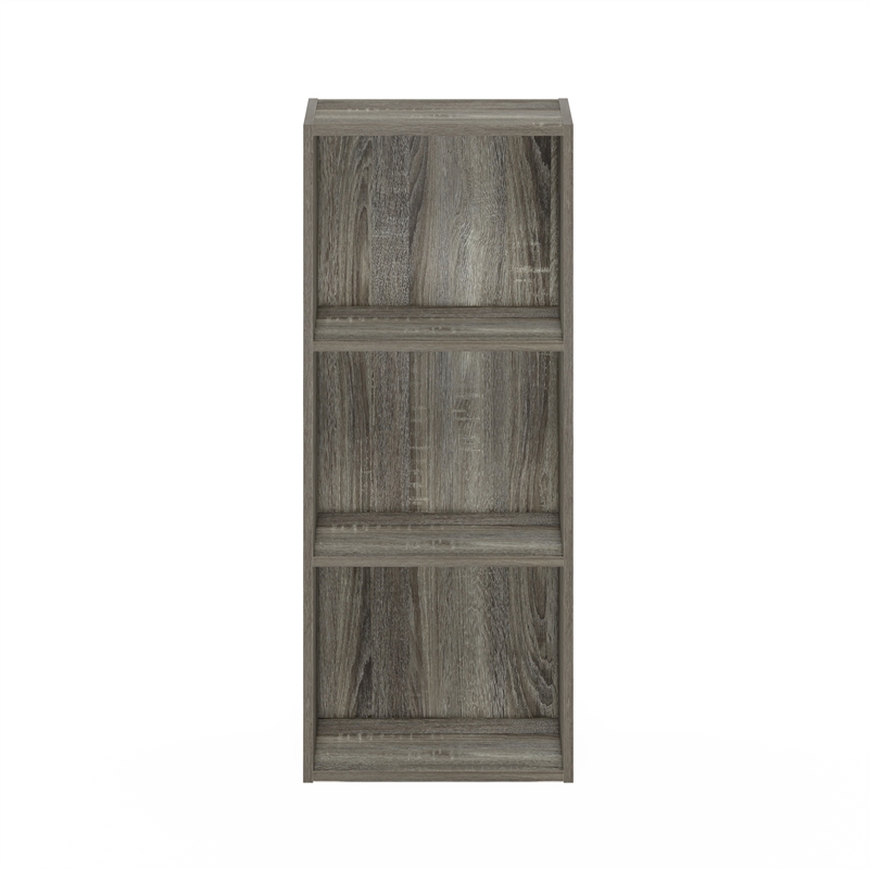Furinno PASIR 3-Tier No Tool Assembly Open Shelf Bookcase in French Oak