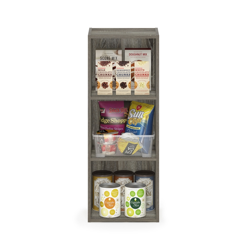 Furinno PASIR 3-Tier No Tool Assembly Open Shelf Bookcase in French Oak