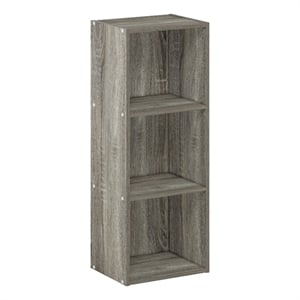 Furinno PASIR 3-Tier No Tool Assembly Open Shelf Bookcase in French Oak