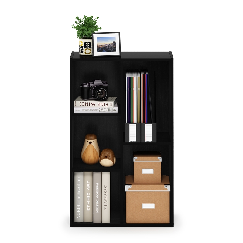 Furinno LUDER 5-Cube No Tool Assembly Open Shelf in Blackwood