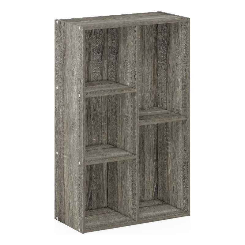 Furinno LUDER 5-Cube No Tool Assembly Open Shelf in French Oak