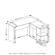 Furinno L-Shape Desk with Stainless Steel Tubes in White Oak