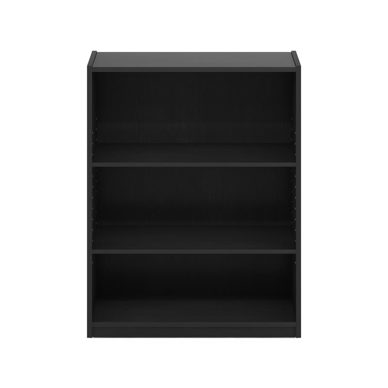 Furinno GEHRY 3-Tier Bookcase in Bookshelf with AdJUSTable Shelves in Blackwood
