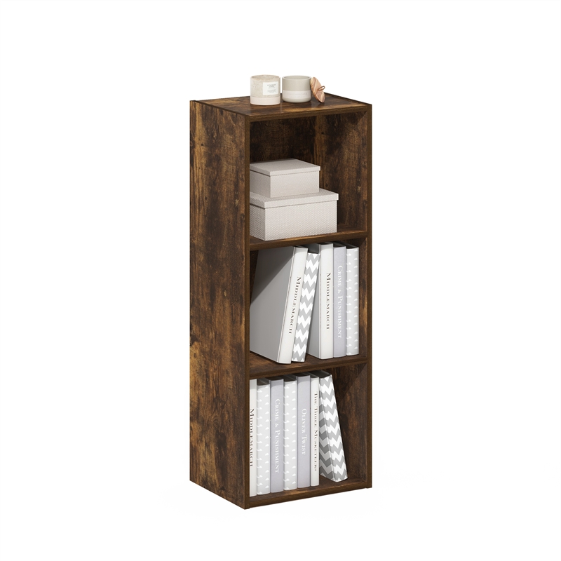 Furinno LUDER 3-Tier Open Shelf Bookcase in Amber Pine