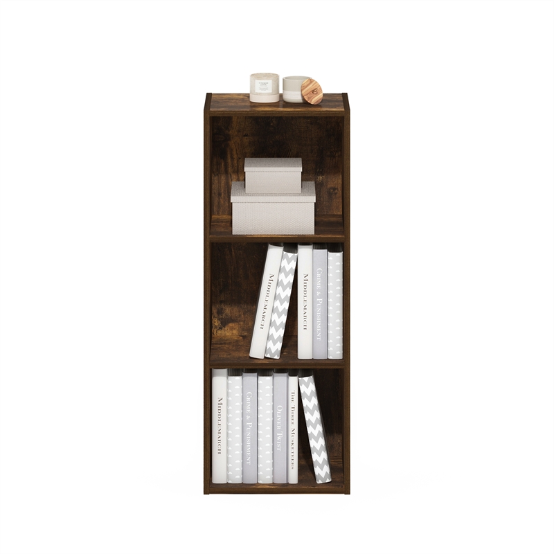 Furinno LUDER 3-Tier Open Shelf Bookcase in Amber Pine