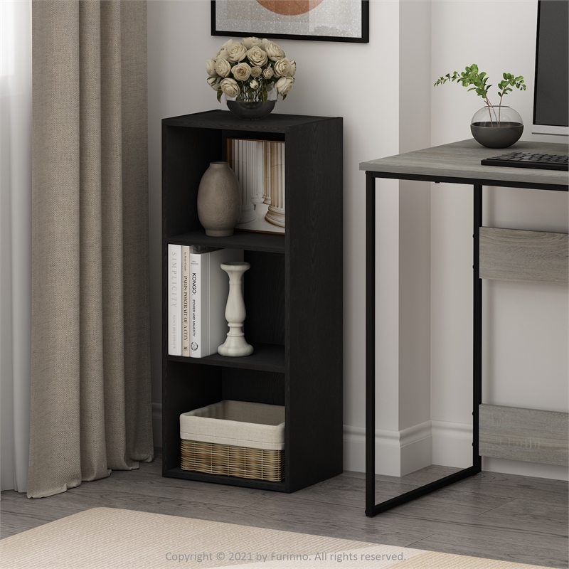 Furinno LUDER 3-Tier Open Shelf Bookcase in Blackwood