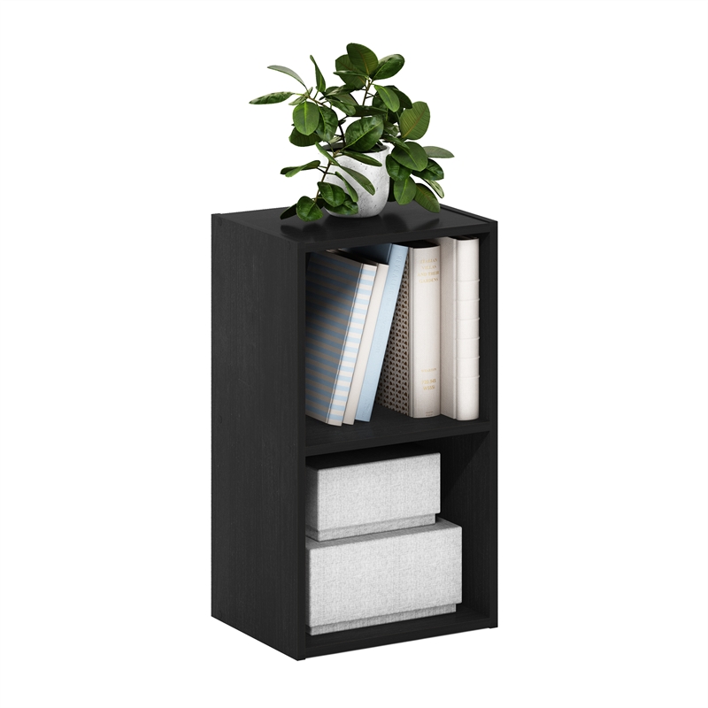 Furinno PASIR 2-Tier Open Shelf Bookcase in Blackwood