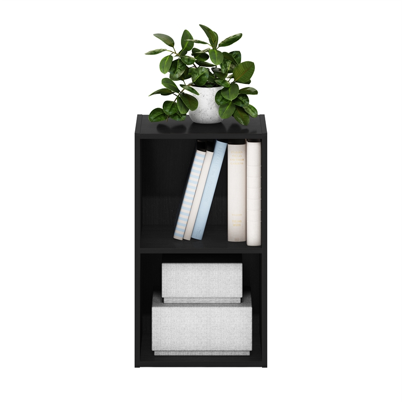 Furinno PASIR 2-Tier Open Shelf Bookcase in Blackwood