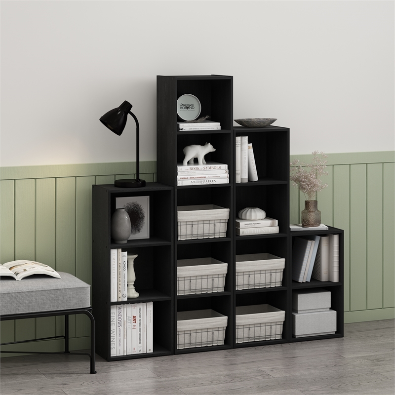 Furinno PASIR 2-Tier Open Shelf Bookcase in Blackwood