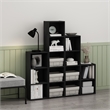 Furinno PASIR 2-Tier Open Shelf Bookcase in Blackwood