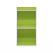 Furinno PASIR 2-Tier Open Shelf Bookcase in Green/White