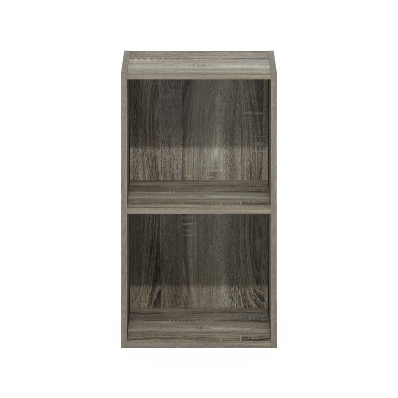 Furinno PASIR 2-Tier Open Shelf Bookcase in French Oak