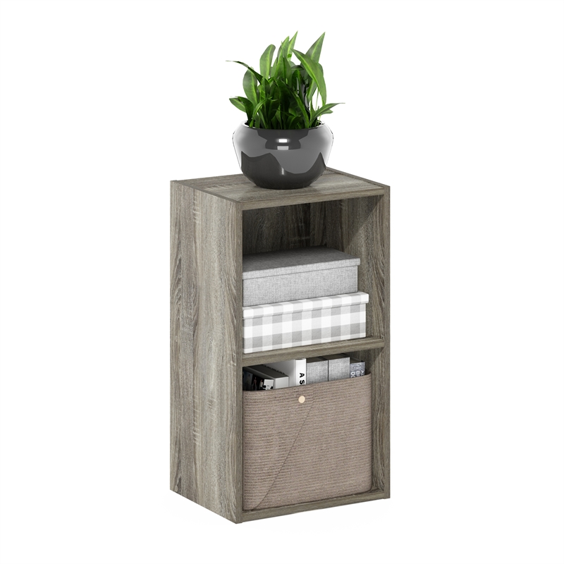 Furinno PASIR 2-Tier Open Shelf Bookcase in French Oak