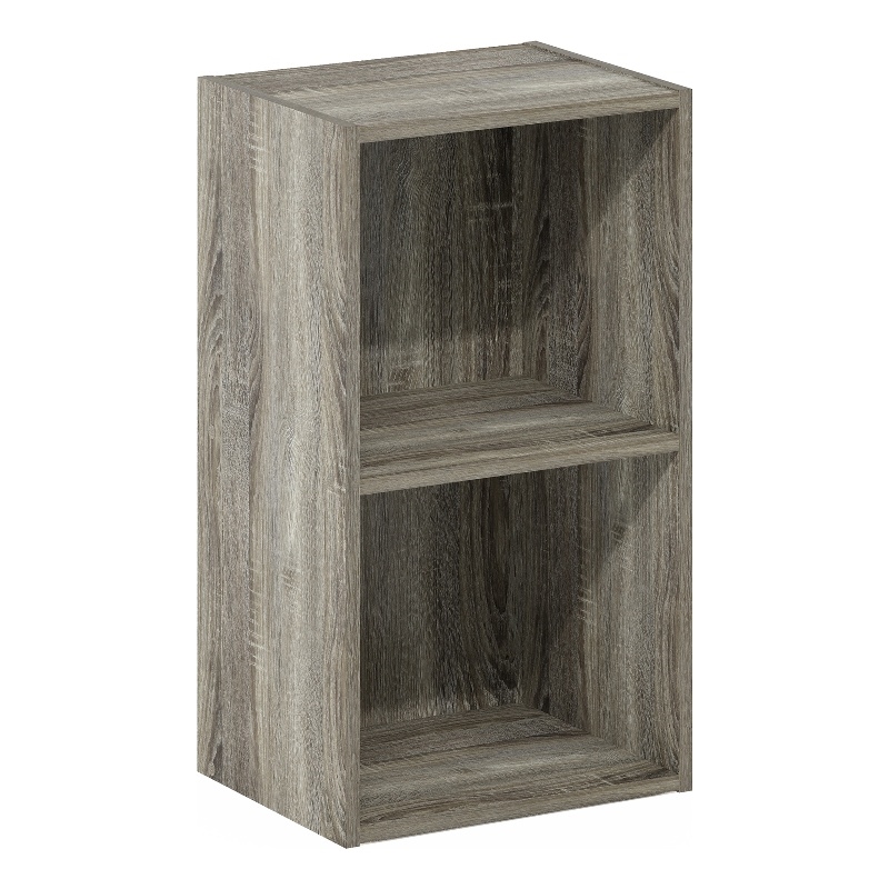 Furinno PASIR 2-Tier Open Shelf Bookcase in French Oak
