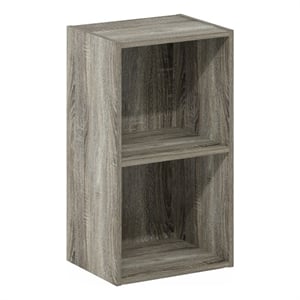Furinno PASIR 2-Tier Open Shelf Bookcase in French Oak