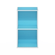Furinno PASIR 2-Tier Open Shelf Bookcase in Light Blue/White