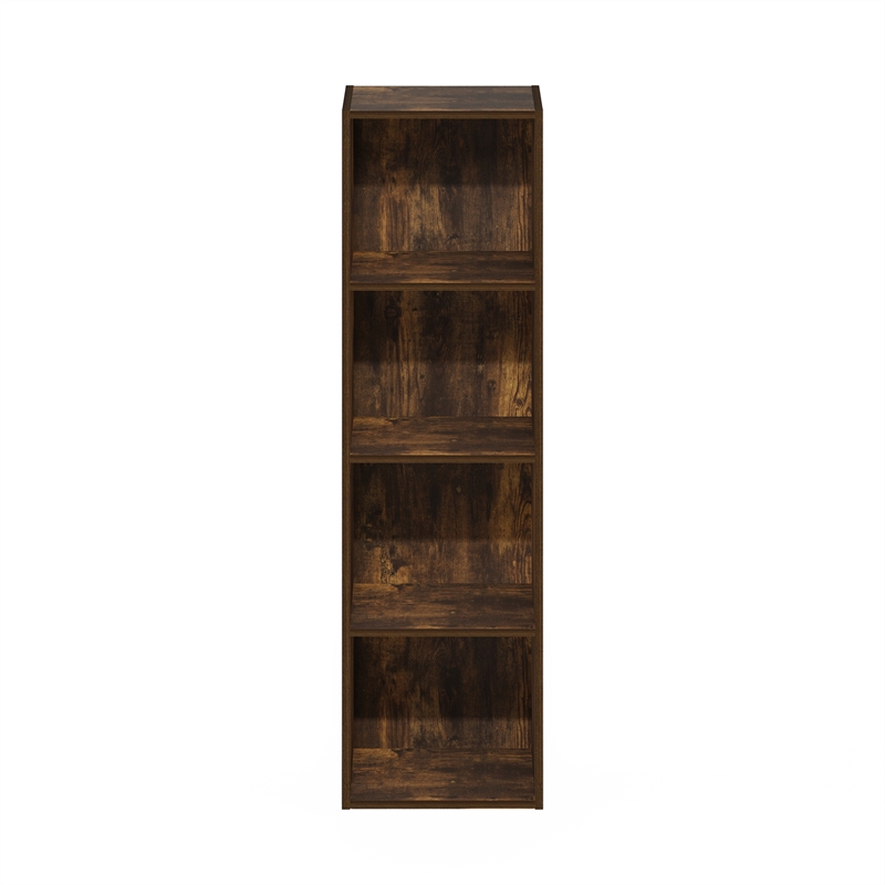 Furinno PASIR 4-Tier Open Shelf Bookcase in Amber Pine