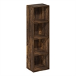 Furinno PASIR 4-Tier Open Shelf Bookcase in Amber Pine