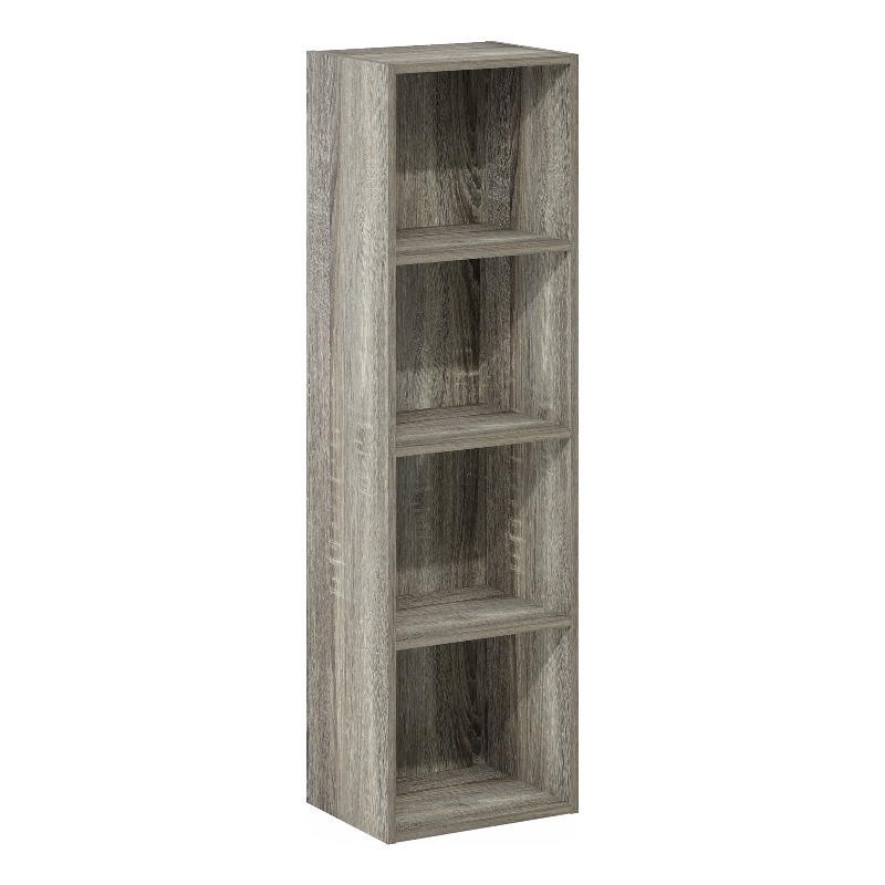 Furinno PASIR 4-Tier Open Shelf Bookcase in French Oak