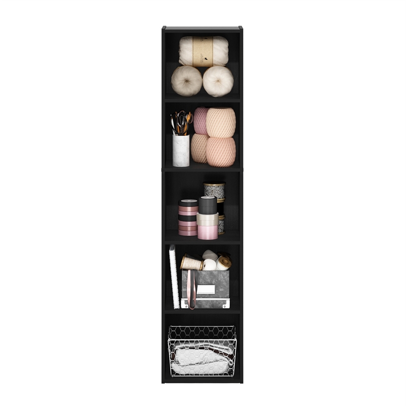 Furinno PASIR 5-Tier Open Shelf Bookcase in Blackwood