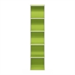 Furinno PASIR 5-Tier Open Shelf Bookcase in Green/White