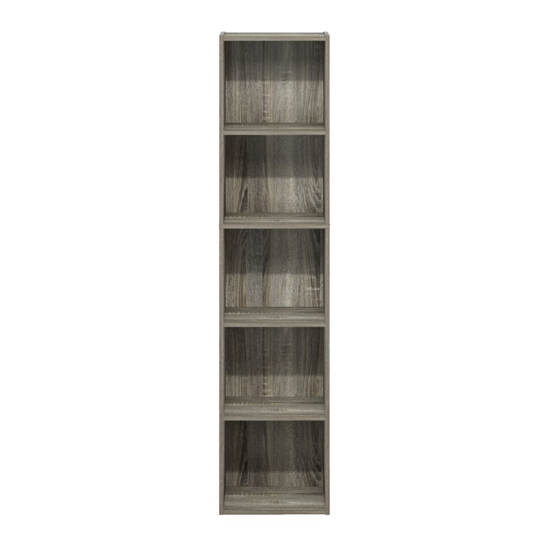 Furinno PASIR 5-Tier Open Shelf Bookcase in French Oak