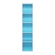 Furinno PASIR 5-Tier Open Shelf Bookcase in Light Blue/White
