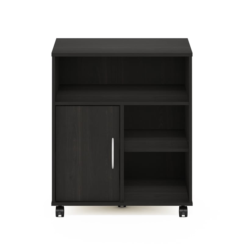 Furinno ECON Home Office Under Desk Printer Holder with Wheels in Espresso