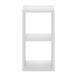 Furinno CUBICLE Open Back Decorative Cube Storage Organizer in 2-Cube in White