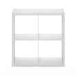 Furinno CUBICLE Open Back Decorative Cube Storage Organizer in 4-Cube in White